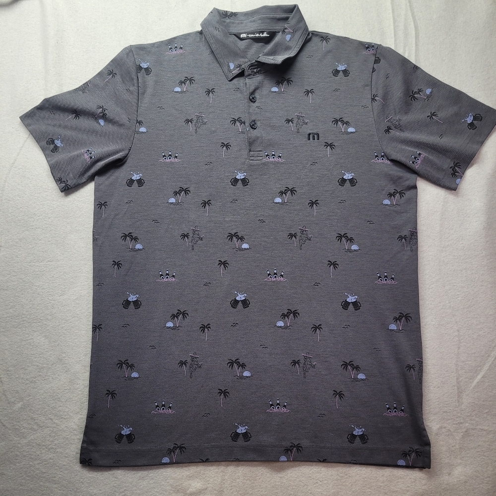 Travis Mathew Ensenada Polo Golf Shirt Men’s Dark Gray Short Sleeve Size Medium